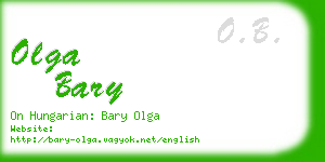 olga bary business card